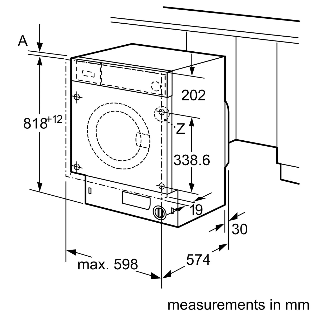 BOSCH Series 8 Integrated 8 kg 1400 Spin Washing Machine | WIW28502GB