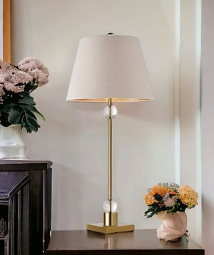 Macquillan Kobe Table Lamps Gold Metal Base with Cream Shade 70cm Set of 2 | MQL1508