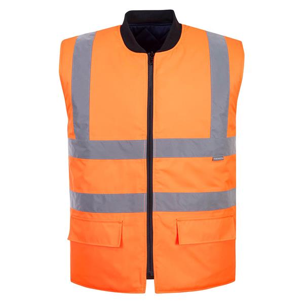 Portwest Hi-Vis Reversible Bodywarmer Jacket - Orange