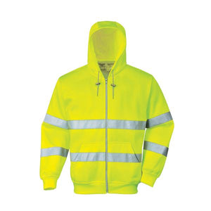 Portwest Hi-Vis Zip Front Hoodie - Yellow