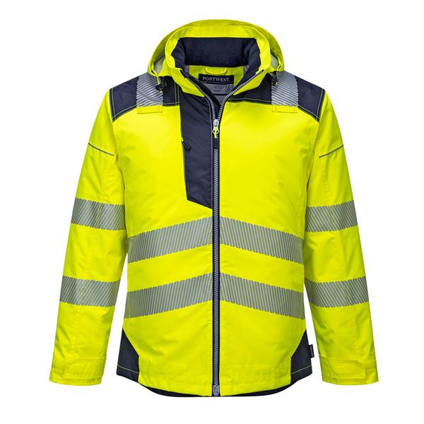 Portwest PW3 Hi-Vis Winter Jacket - Yellow/Navy