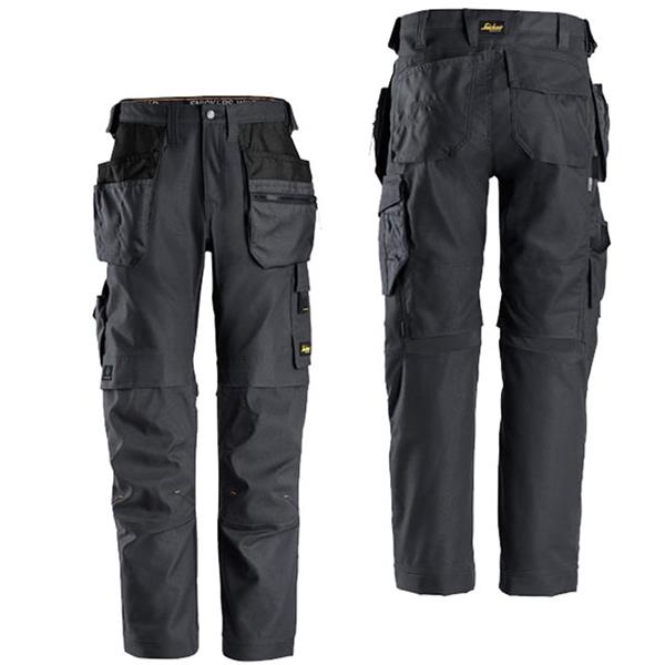 Snickers 6224 Canvas+ Stretch Work Holster Pocket Trousers - Grey