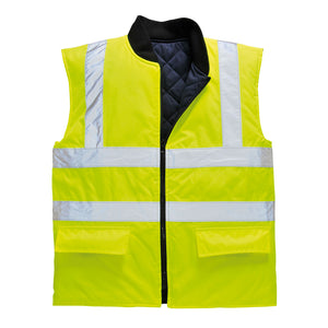 Portwest Hi-Vis Reversible Bodywarmer Jacket - Yellow