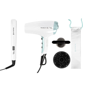 Remington Shine Therapy Hair Dryer + Striaghtener Gift Set | S8500GP