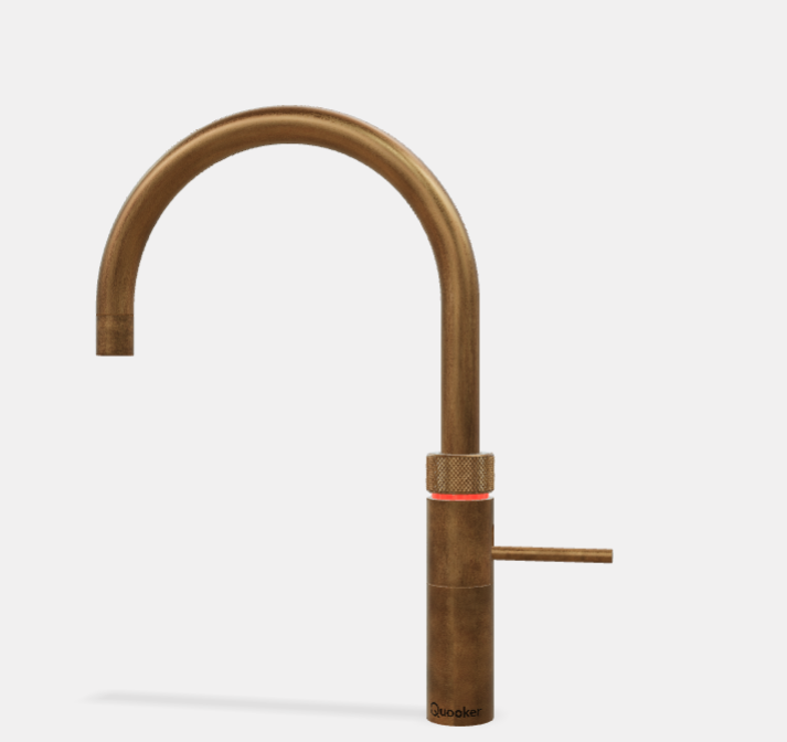 Quooker PRO3 Fusion Round Boiling Water Kitchen Tap - Patinated Brass | 3FRPTN