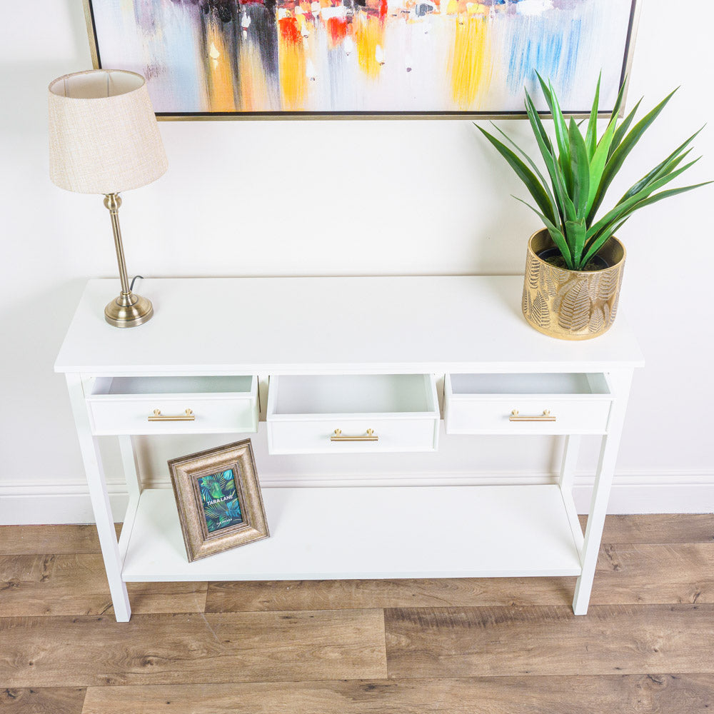 Tara Lane Ainsley 3 Drawer Console Table - Soft Cream | TL5530