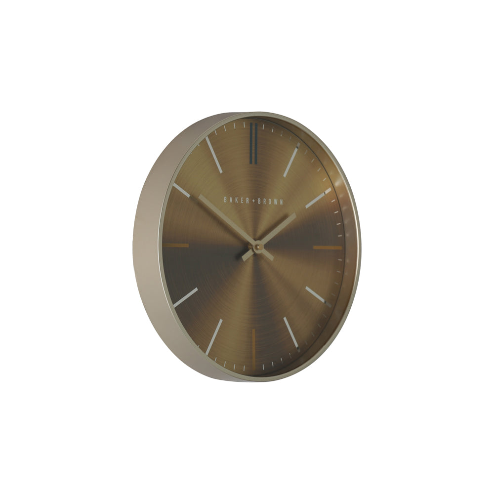 Tara Lane Baker and Brown Metallic Wall Clock 30cm - Gold | TL5999