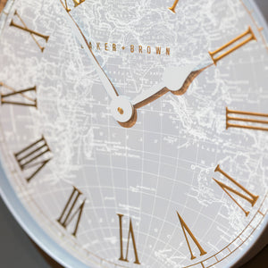 Tara Lane Baker and Brown Atlas Wall Clock 50cm - Grey | TL6006