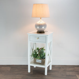 Tara Lane Rivera 1 Drawer Accent Table - White | TL6048