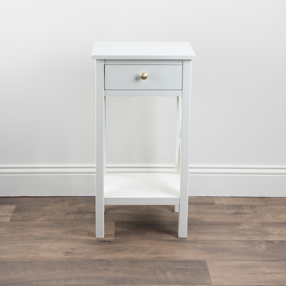 Tara Lane Rivera 1 Drawer Accent Table - White | TL6048