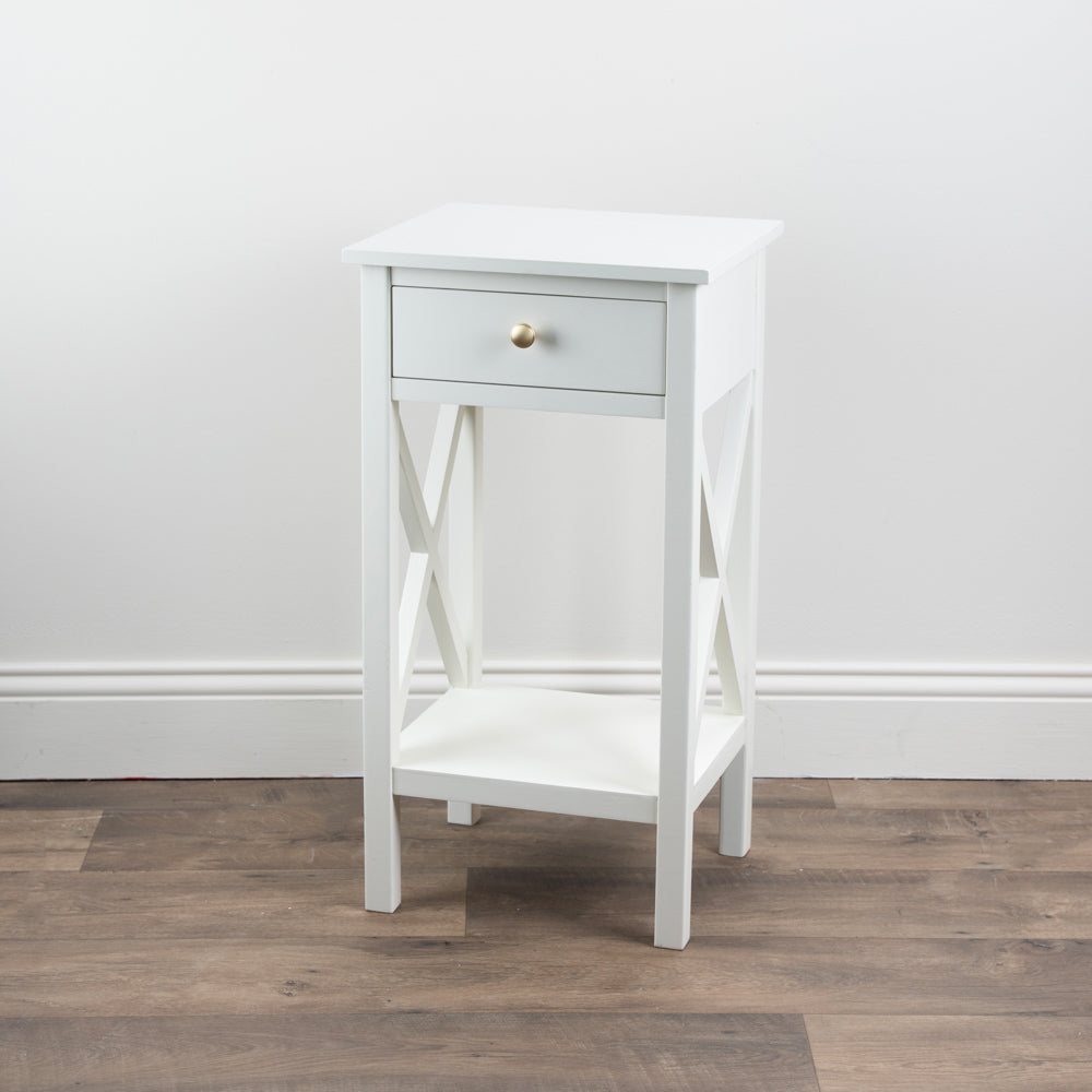 Tara Lane Rivera 1 Drawer Accent Table - White | TL6048