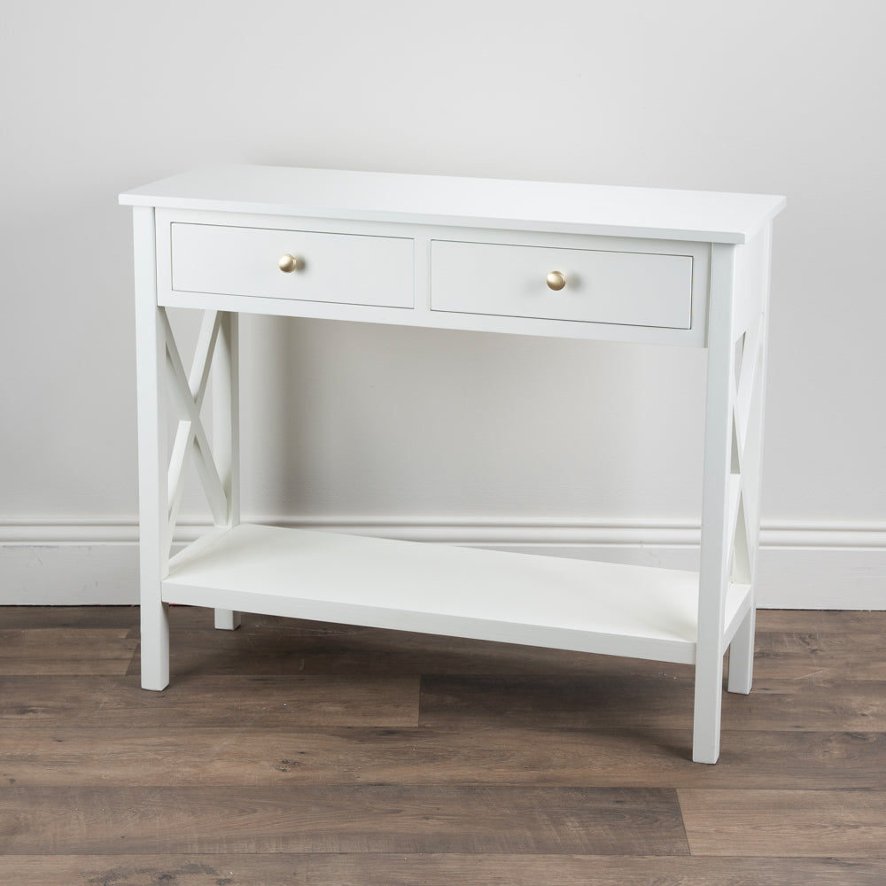 Tara Lane Rivera 2 Drawer Console Table - White | TL6049