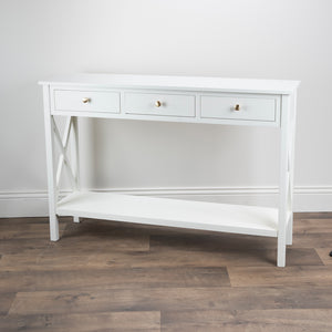 Tara Lane Rivera 3 Drawer Console Table - White | TL6050