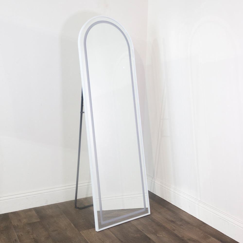 Tara Lane Modena LED Cheval Arch Mirror 160cm x 50cm - White | TL6298