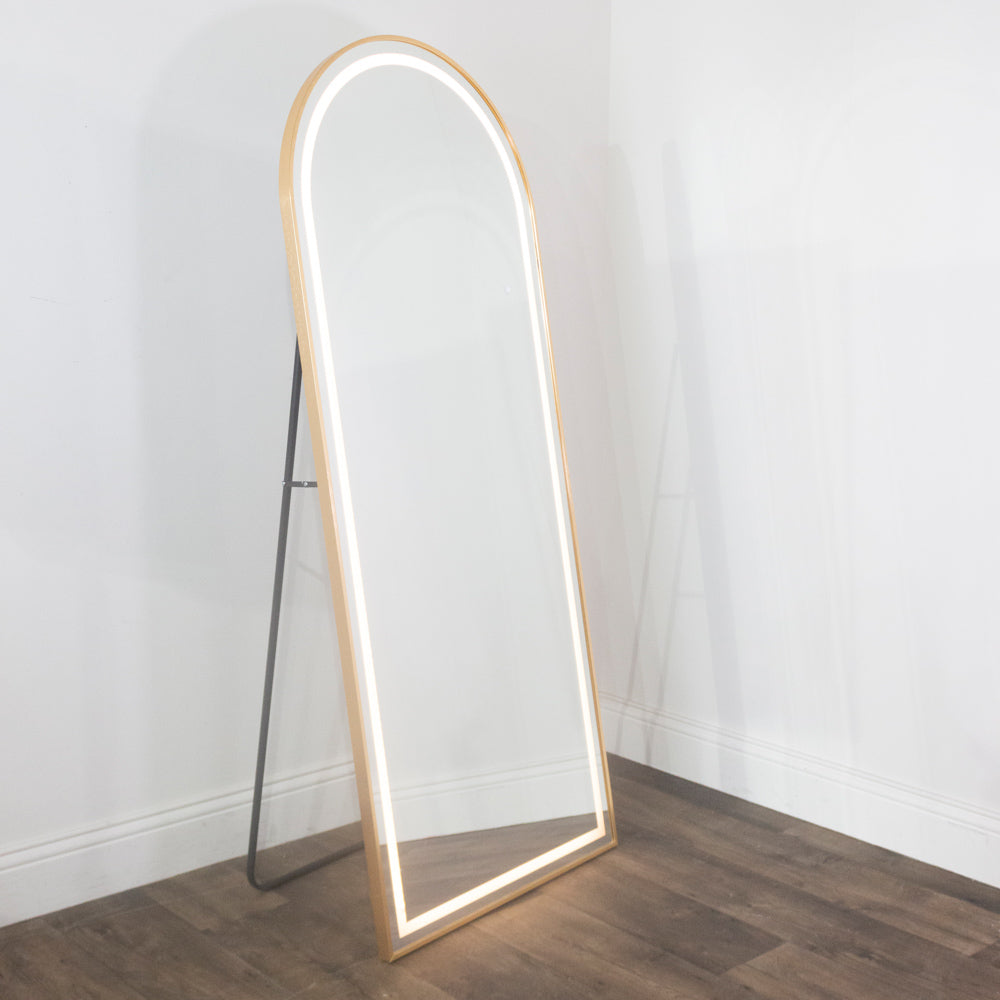 Tara Lane Modena LED Cheval Arch Mirror 170cm x 70cm - Gold | TL6299