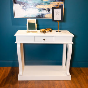 Tara Lane Scroll Console Table with Drawer 90cm - Ivory | TL6494