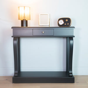 Tara Lane Scroll Console Table with Drawer 90cm - Black | TL6495