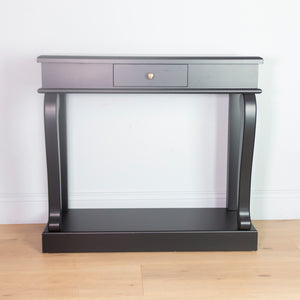 Tara Lane Scroll Console Table with Drawer 90cm - Black | TL6495