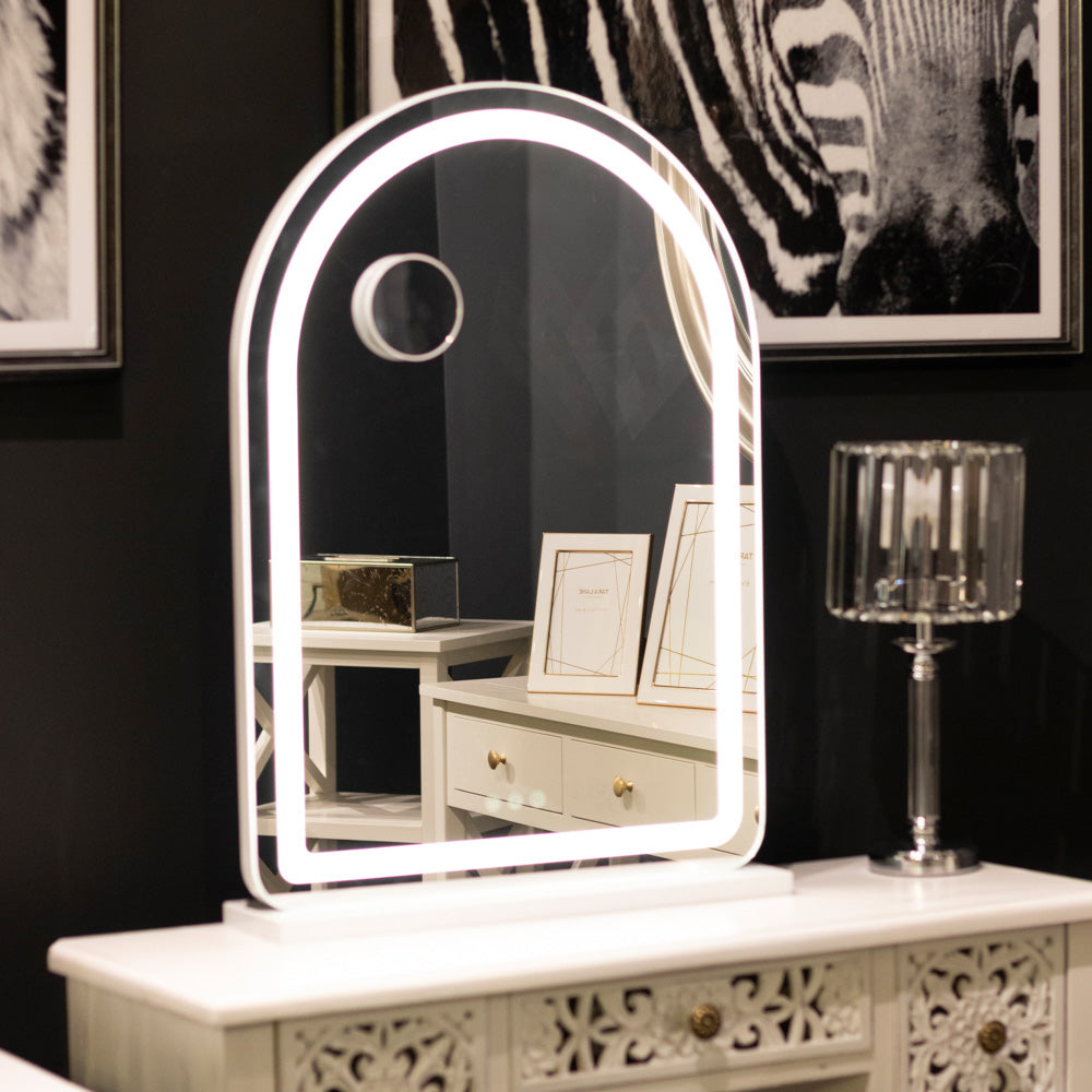 Tara Lane Hollywood Arch Vanity Mirror 70 x 50cm - White | TL6589