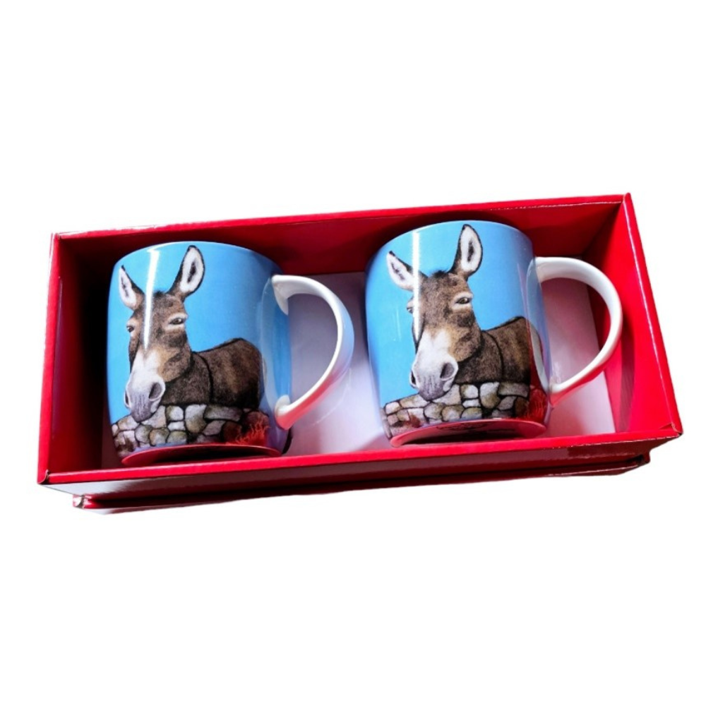 Shannonbridge Pottery Donkey 2 Piece Mug Set