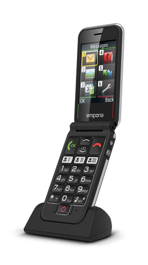 Emporia Joy LTE Sim Free Flip Mobile Phone - Black | V228i-LTE_001