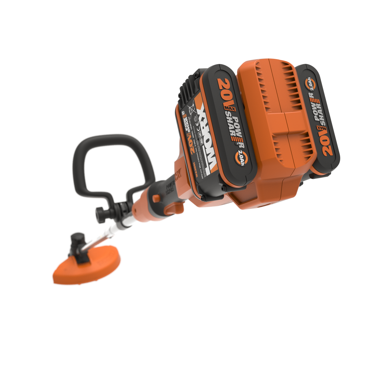 Worx Power Share Cordless Grass String Strimmer 33cm 2 x 20V Batteries Included | WG183E