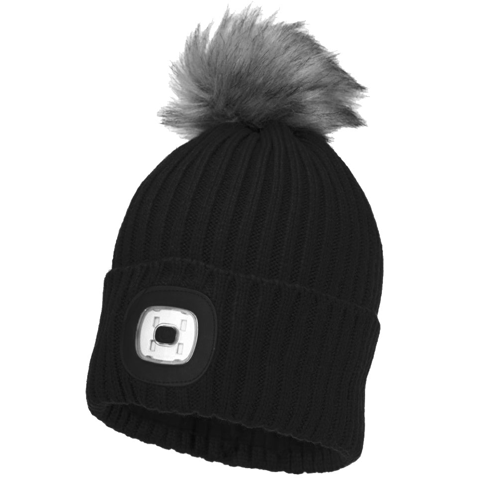 Portwest Doolin Rechargable LED Beanie Hat - Black | WP38BKR