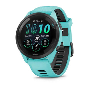 Garmin Forerunner 265 Running Smart Watch - Black Bezel & Aqua Case | 49-GAR-010-02810-12