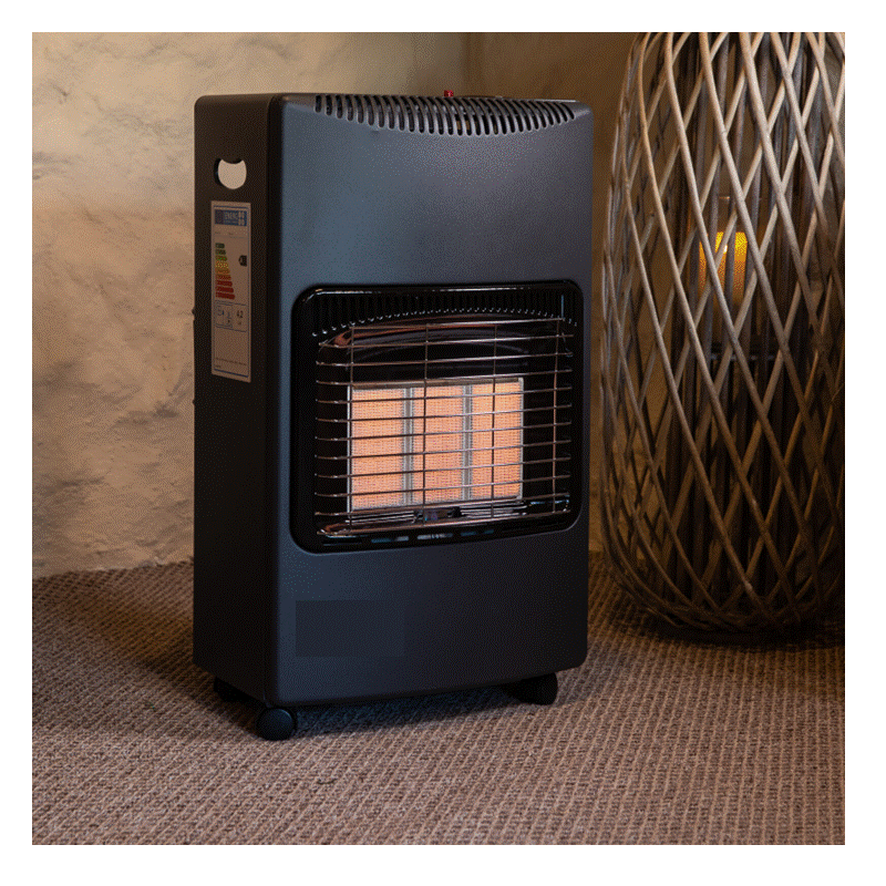 De Vielle 4.2kw Portable Gas Heater - Black | DEF974335