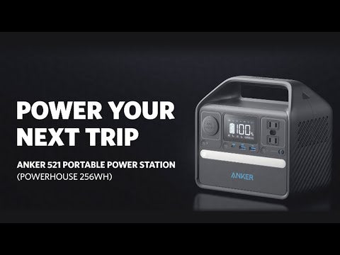 Anker Portable Power Station 256Wh, 521 Portable Generator 200w 5 Port Powerbank | A1720211