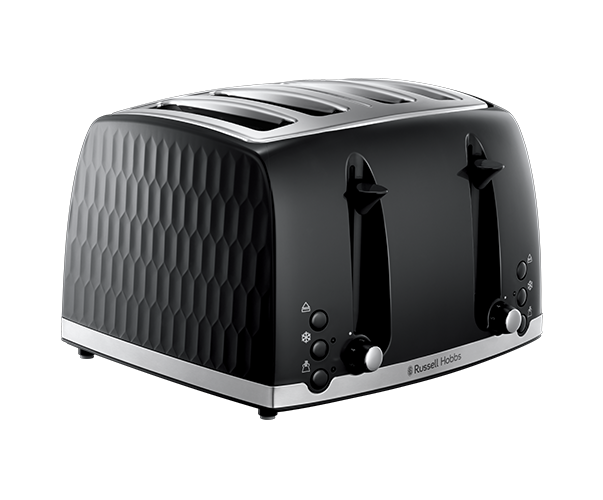 Russell Hobbs Honeycomb 4 Slice Toaster - Black | 26071