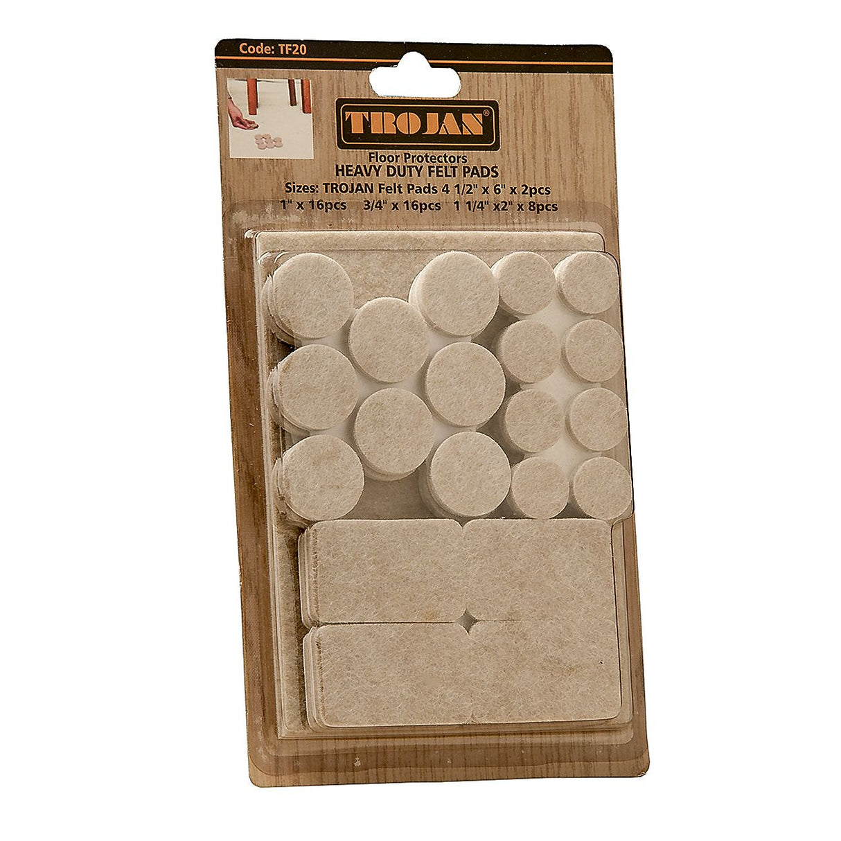 Trojan Felt Pads Multipack 42 Piece | TF20